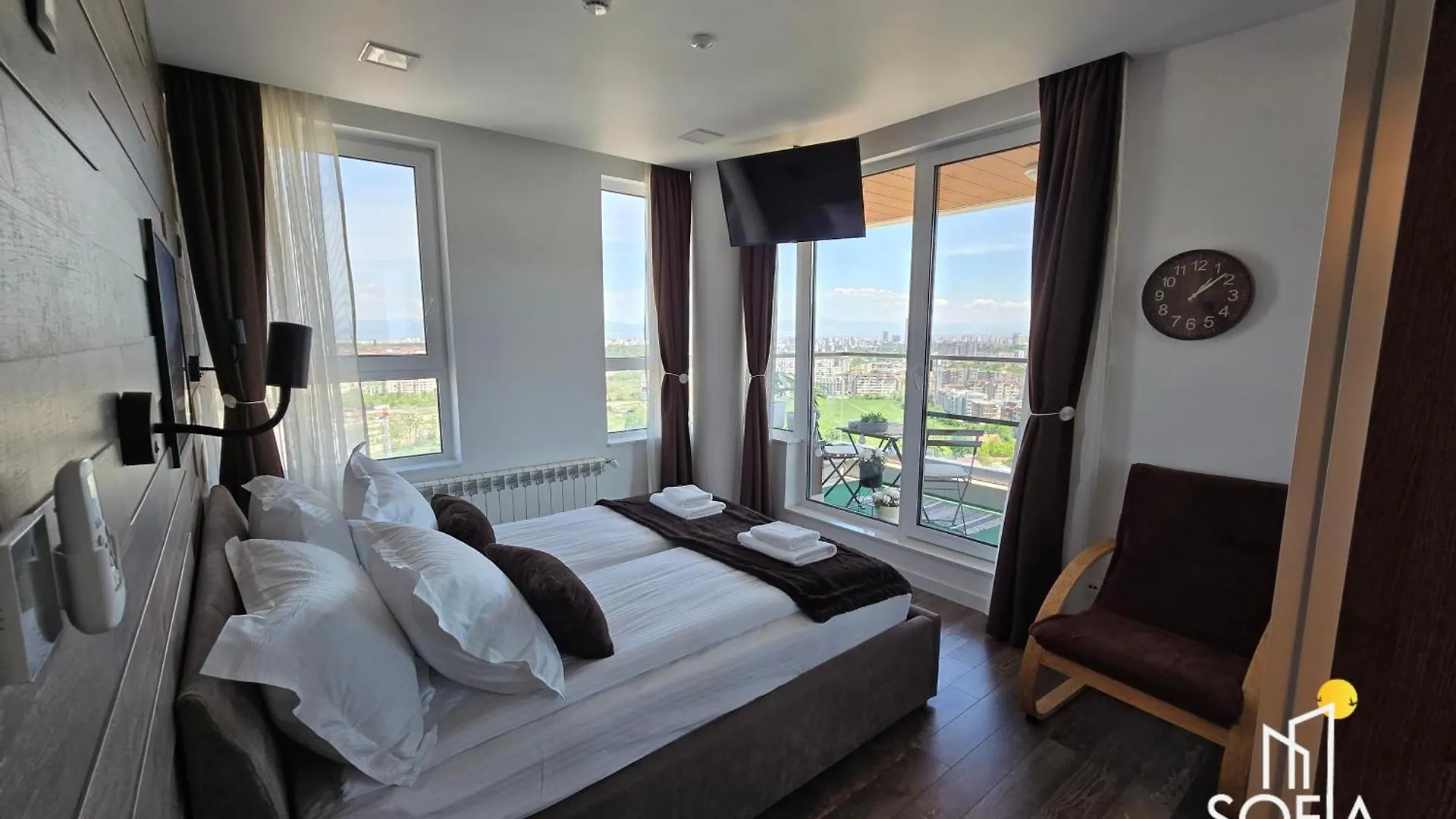 דירה Sofia View - By Metro, Kids Room, Huge Terrace, 2 Garages, Ps5, Playground, Bbq, 24H Security